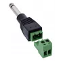 InLine 92504M wire connector 6.35 mm 2-pin jack TS / Terminal block 2 terminals Black, Green