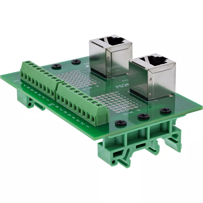 InLine 92505D wire connector 2x RJ45 8P8C / 2x Terminal block 9 terminals Green