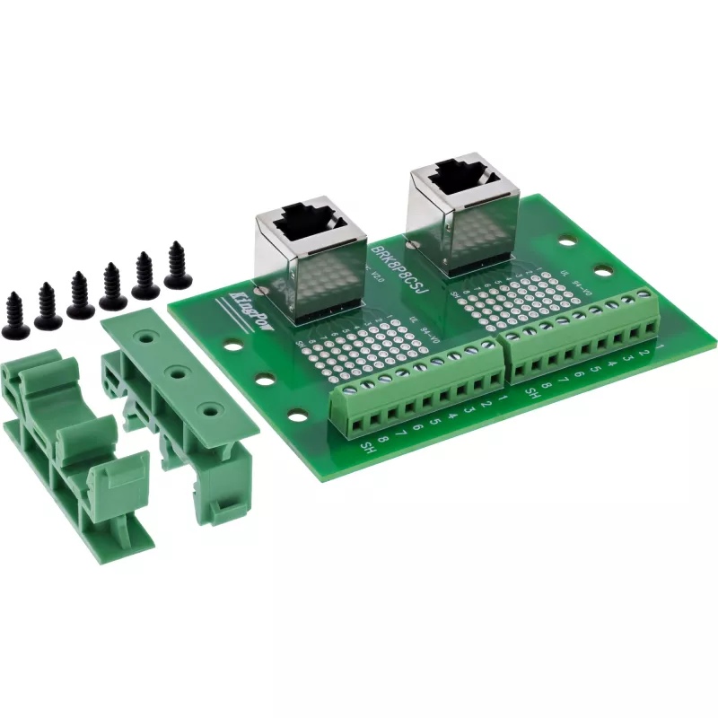 InLine 92505D wire connector 2x RJ45 8P8C / 2x Terminal block 9 terminals Green