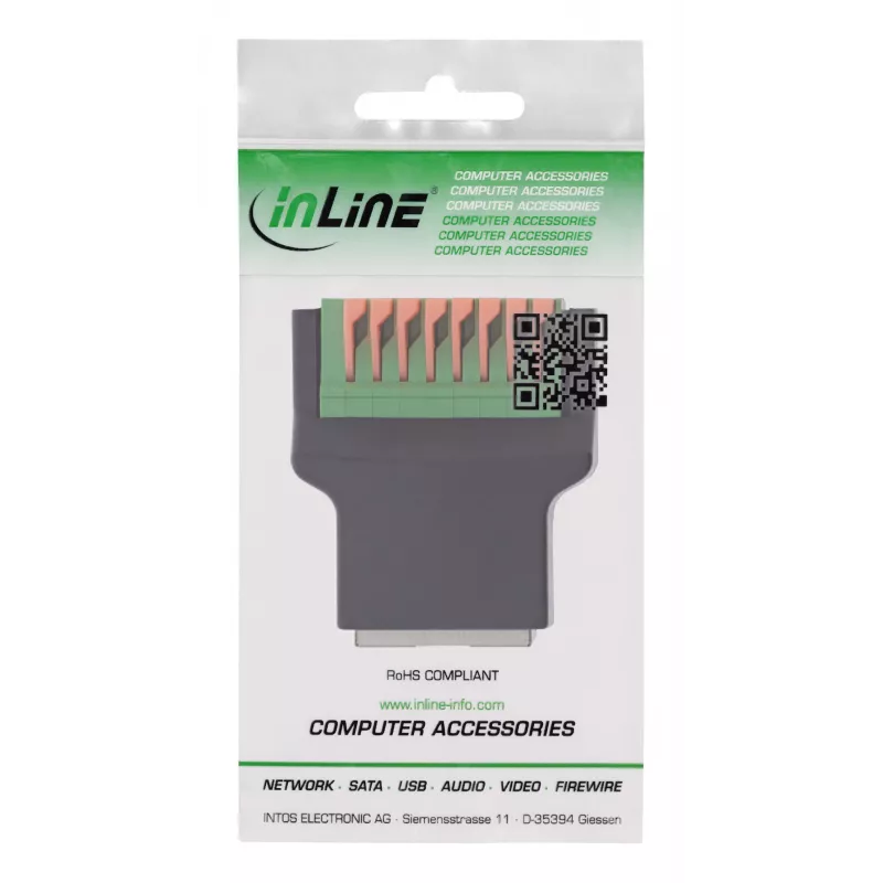 InLine 92505E wire connector RJ45 8P8C / Terminal block, 8-pin Black