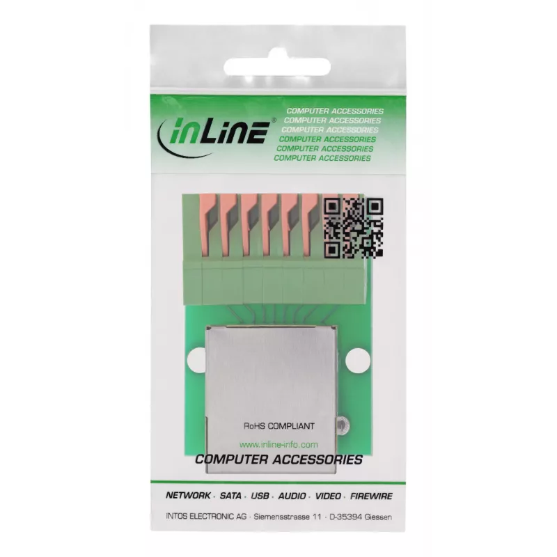InLine 92505F wire connector RJ45 Cat.5e 8P8C / Terminal block, 8-pin Green