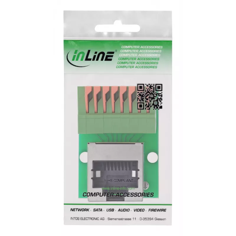 InLine 92505G wire connector RJ45 Cat.5e 8P8C / Terminal block, 8-pin Green
