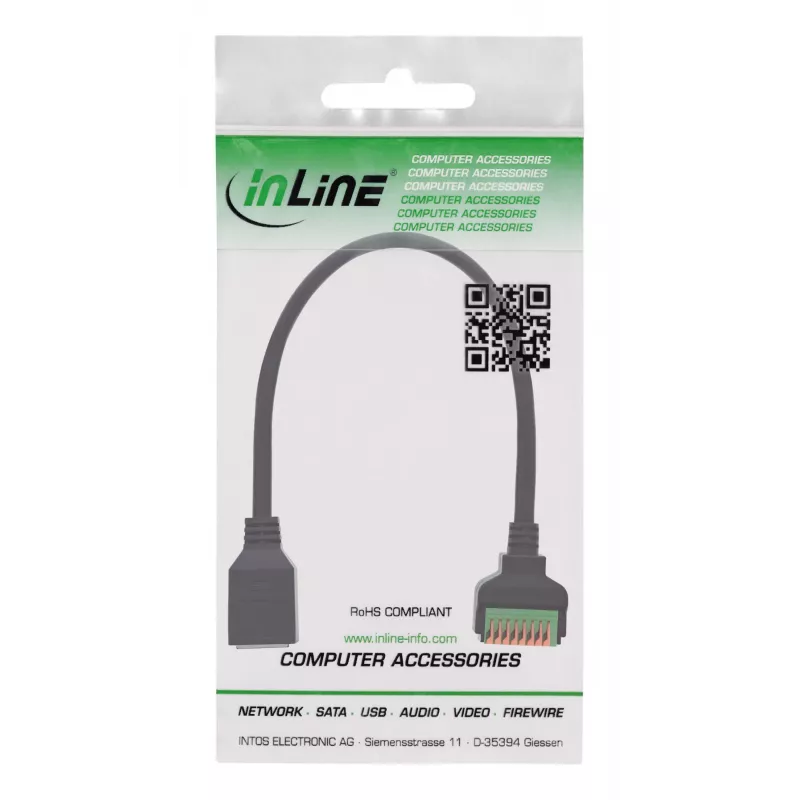 InLine 92505H wire connector RJ45 Cat.5e 8P8C / Terminal block, 8-pin Black
