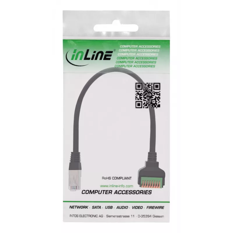 InLine 92505I wire connector RJ45 Cat.5e 8P8C / Terminal block, 8-pin Black