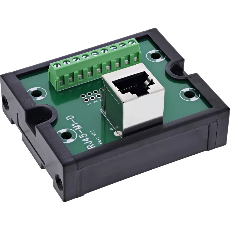 InLine 92505J wire connector RJ45 8P8C / Terminal block, 9-pin Black, Green