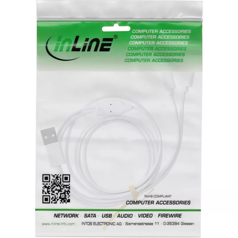 InLine 35126W USB cable USB 2.0 0.5 m USB A 2 x USB C White