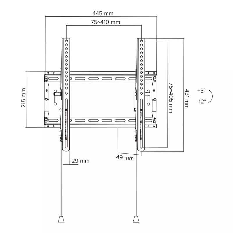 InLine 23101B TV mount/stand 177.8 cm (70 inch) Black