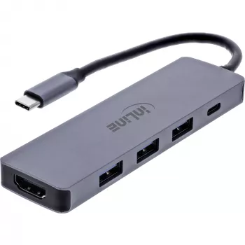 InLine 33271A interface hub USB 3.2 Gen 1 (3.1 Gen 1) Type-C 5000 Mbit/s Grey