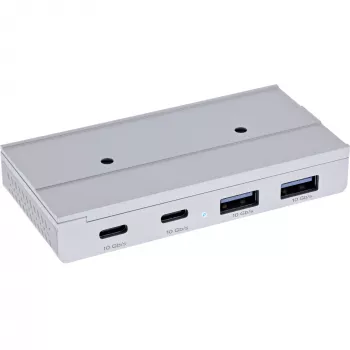 InLine 35395M interface hub USB 3.2 Gen 2 (3.1 Gen 2) Type-C 10000 Mbit/s Silver