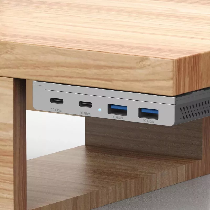 InLine 35395M interface hub USB 3.2 Gen 2 (3.1 Gen 2) Type-C 10000 Mbit/s Silver