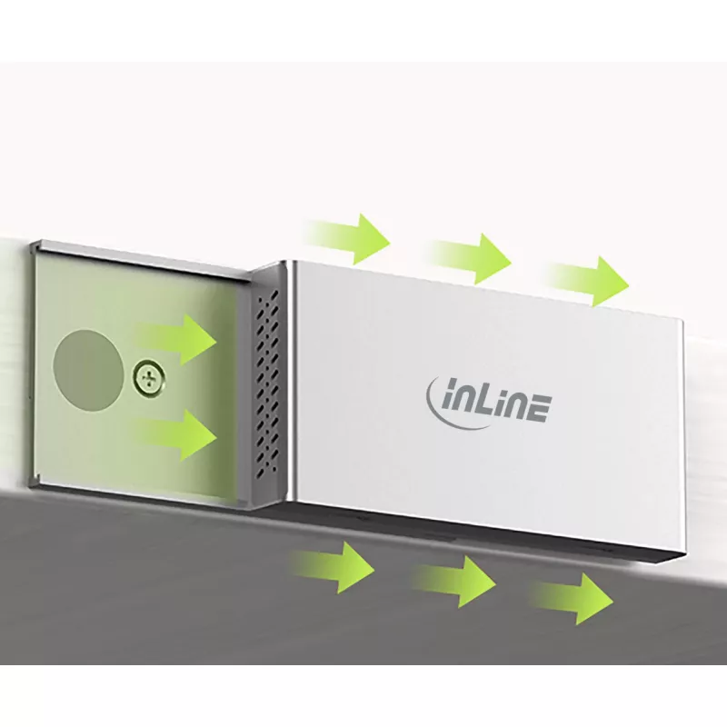 InLine 35395M interface hub USB 3.2 Gen 2 (3.1 Gen 2) Type-C 10000 Mbit/s Silver