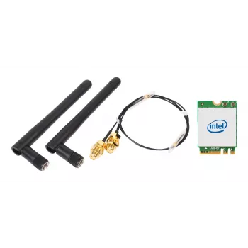 Wireless WLAN/Bluetooth Kit SHUTTLE WLN-M12 with Intel AX210 M.2 card, Tri-band Wi‑Fi 6E (2.4/5/6 GHz), 2x2, 2400 Mbit/s, external antennas