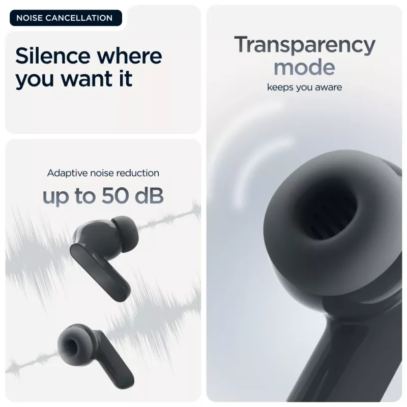 Headset MOTOROLA Moto Buds Bass TWS Bluetooth in-ear for calls and music, Black, 51 g