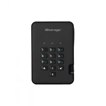 iStorage diskAshur2 256-bit 1TB USB 3.2 secure encrypted solid-state drive - Black IS-DA2-256-SSD-1TB-B