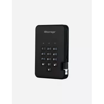 iStorage diskAshur2 256-bit 1TB USB 3.2 secure encrypted solid-state drive - Black IS-DA2-256-SSD-1TB-B