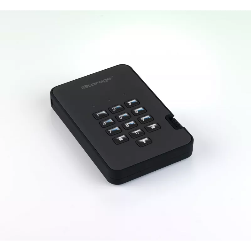 iStorage diskAshur2 256-bit 1TB USB 3.2 secure encrypted solid-state drive - Black IS-DA2-256-SSD-1TB-B