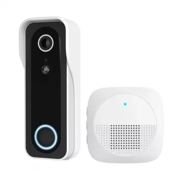 Video doorbell TRUST DOORCAM-3000, 3 MP, Wi‑Fi 2.4 GHz, MicroSD up to 256 GB, Battery/USB, Black/White