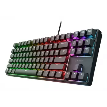 Mechanical gaming keyboard TRUST 26135, 80% 87-key, QWERTZ German layout, USB wired, black, 1.8 m cable