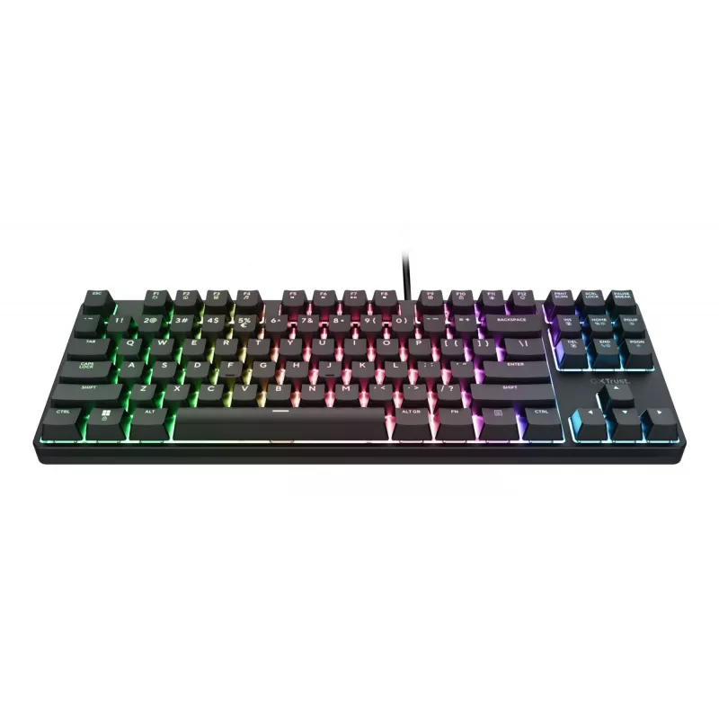Mechanical gaming keyboard TRUST 26135, 80% 87-key, QWERTZ German layout, USB wired, black, 1.8 m cable