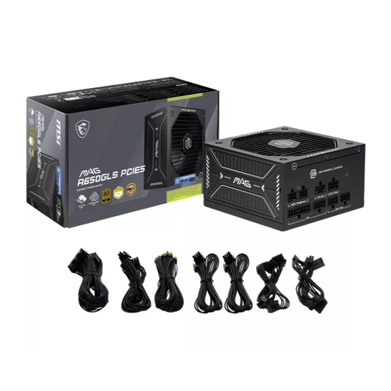 MSI MAG A650GLS PCIE5 power supply unit 650 W 24-pin ATX ATX Black