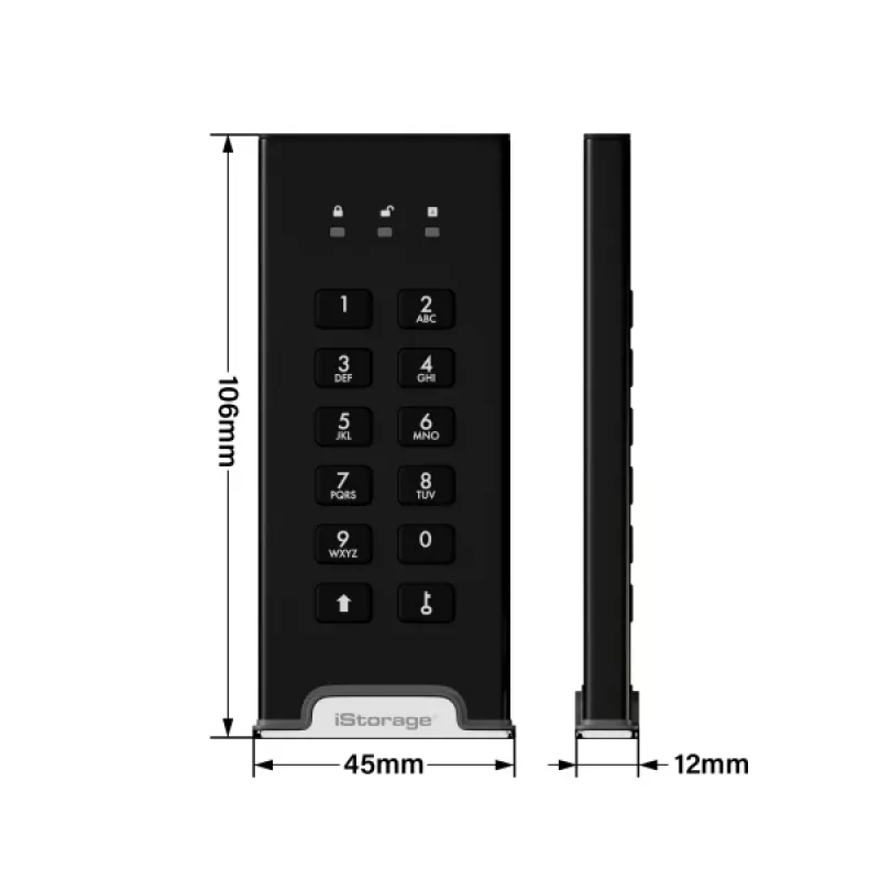 iStorage diskAshur M² SSD 500GB | Secure Portable Solid State Drive | FIPS 140-3 Level 3 Compliant | Common Criteria EAL 5+ | OS & Platform Independent |GDPR, TAA Compliant|Brute force hack defence | Dust/Water Resistant