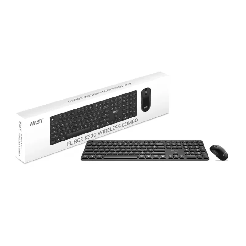 MSI FORGE K210 WIRELESS COMBO keyboard Mouse included Home/Office USB Black