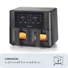 Ariete 4631 Double Air fryer 9L, 2400W, Total capacity 9L, 11 programs, Multifunction, Up to 3.6kg of fried food Temperature up to 200°C, Double basket, Black