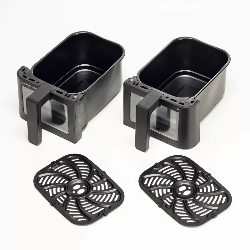 Ariete 4631 Double Air fryer 9L, 2400W, Total capacity 9L, 11 programs, Multifunction, Up to 3.6kg of fried food Temperature up to 200°C, Double basket, Black