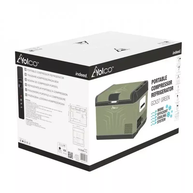 Portable compressor fridge Yolco GCX47 Green 47L capacity energy efficient
