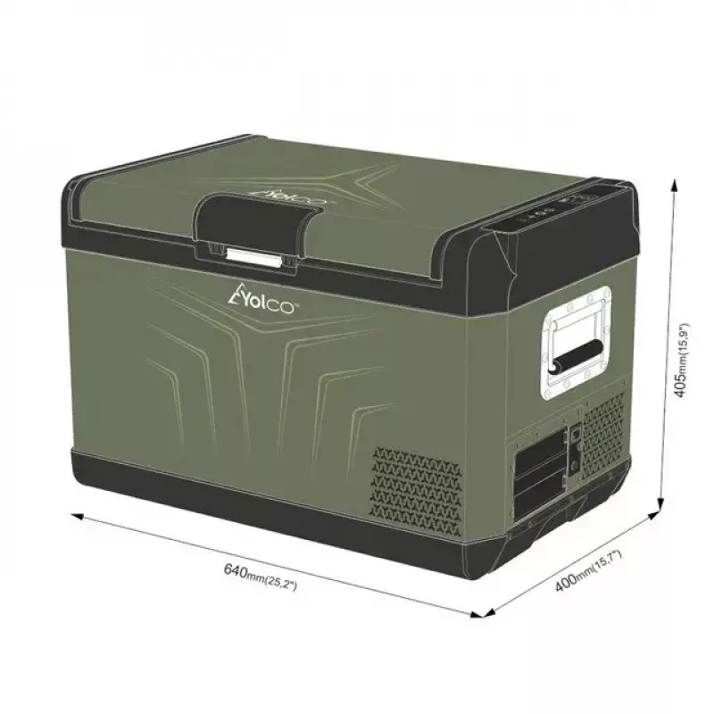 Portable compressor fridge Yolco GCX47 Green 47L capacity energy efficient