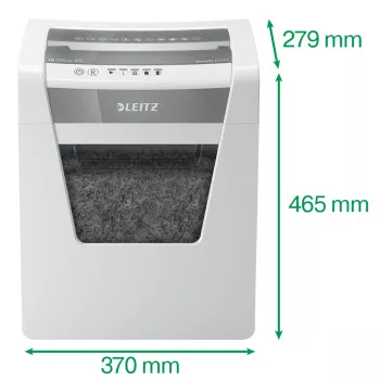 Leitz IQ Office Paper Shredder Security P5, Micro-cut shredding, 22.3 cm, 2 x 15 mm, 23 L, 250 sheets, 55 dB