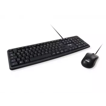 Equip 245201 keyboard Mouse included Office USB QWERTY Spanish Black