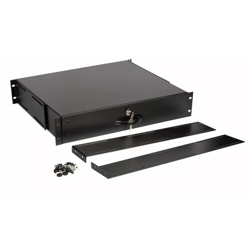 Drawer unit Equip Lockable Drawer 19' 2U RAL9005 Black