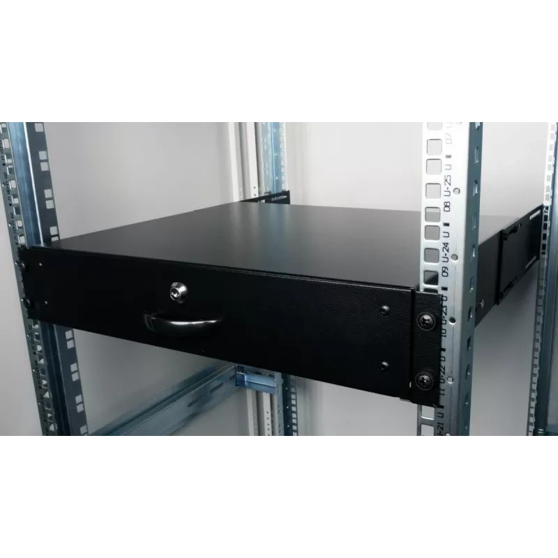 Drawer unit Equip Lockable Drawer 19' 2U RAL9005 Black