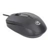 Manhattan Comfort II USB Wired Mouse, Black, 1000dpi, USB-A, Optical, Ambidextrous, Portable/Compact, Three Button with Scroll Wheel, Three Year Warranty