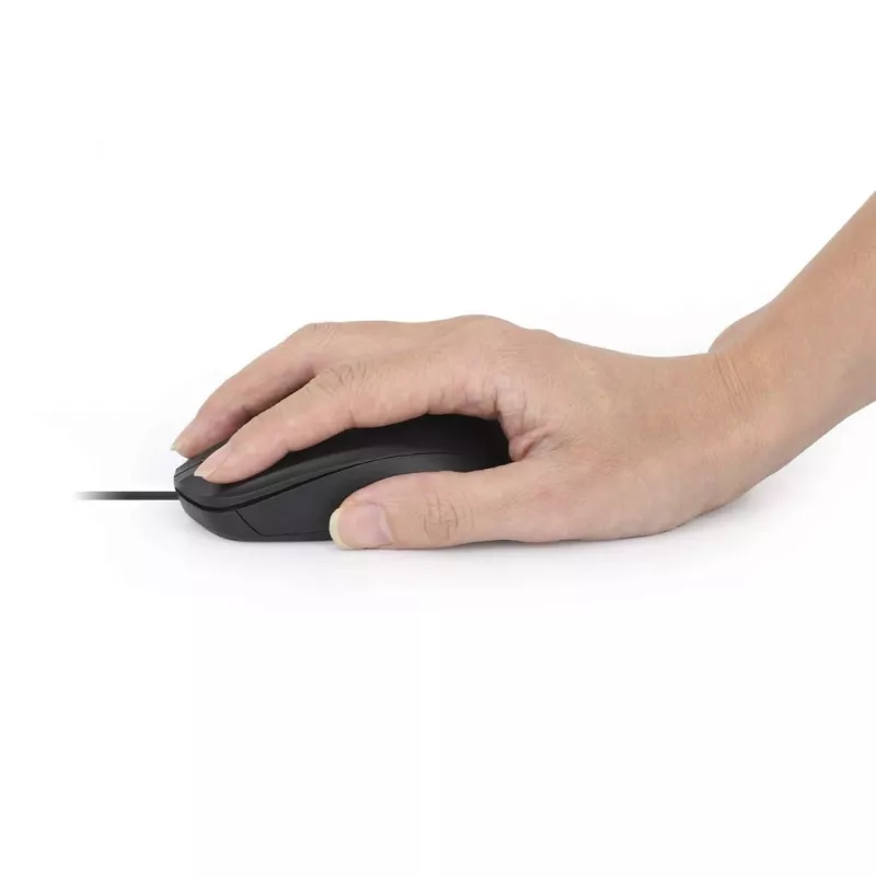 Manhattan Comfort II USB Wired Mouse, Black, 1000dpi, USB-A, Optical, Ambidextrous, Portable/Compact, Three Button with Scroll Wheel, Three Year Warranty