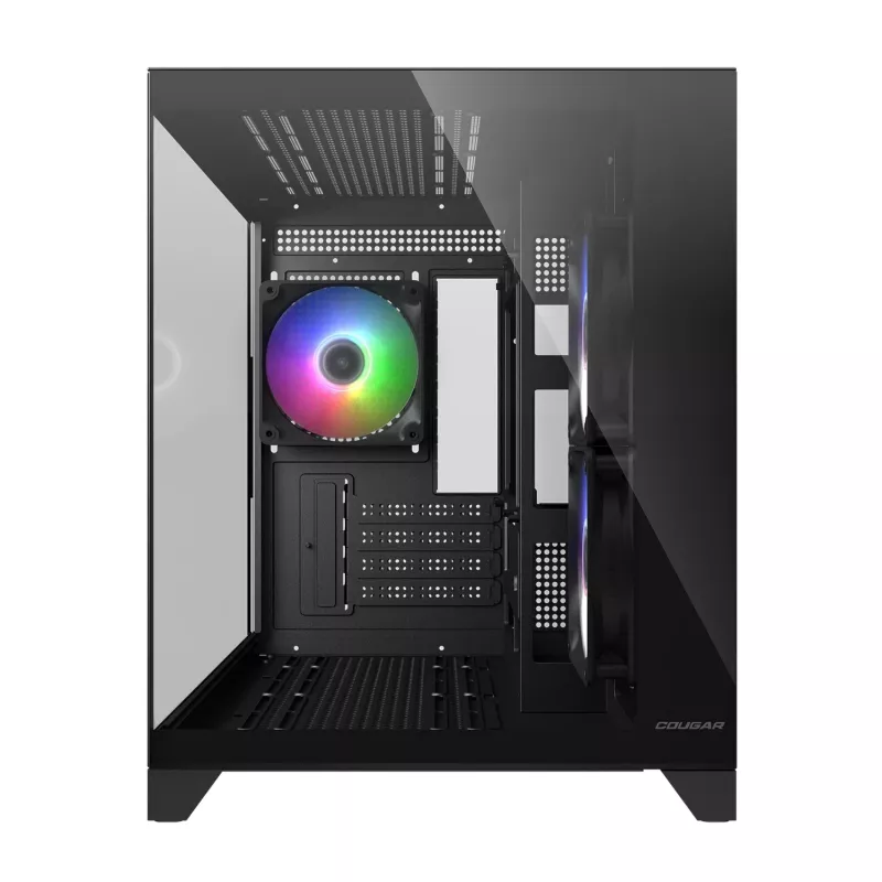 Mini Tower PC Case Cougar FV150 ARGB — Black, supports 2x120/140mm side fans, 1x120mm rear, HDD 2.5 inch/3.5 inch, 285×435×365 mm