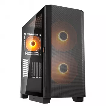 PC Midi Tower Case Cougar Airface FLO ARGB, Black — supports 2x180mm front, 1x120mm rear, 2.5/3.5 inch drives, 240×480×509 mm