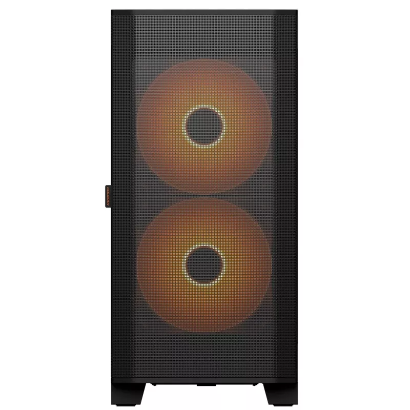 PC Midi Tower Case Cougar Airface FLO ARGB, Black — supports 2x180mm front, 1x120mm rear, 2.5/3.5 inch drives, 240×480×509 mm