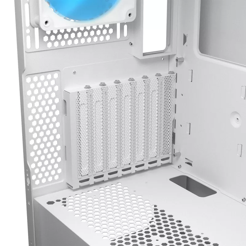 COUGAR PC Midi Tower Case Airface FLO ARGB White — 2x180mm front, 1x120mm rear, supports 2.5 inch/3.5 inch HDD, 240×480×509 mm