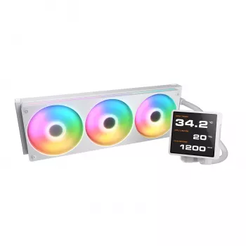 All-in-one CPU liquid cooler Cougar Poseidon Vistek Pro 360 — 120 mm fans, ARGB, White