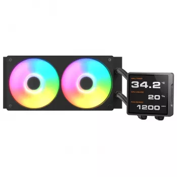 All-in-one CPU liquid cooler Cougar Poseidon Vistek Pro 240, ARGB, 120 mm fans, 700–2500 RPM, Black