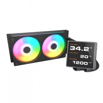 All-in-one CPU liquid cooler Cougar Poseidon Vistek Pro 240, ARGB, 120 mm fans, 700–2500 RPM, Black