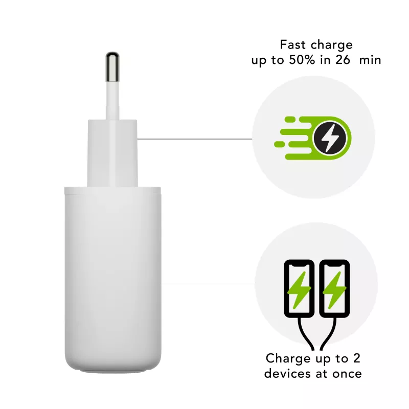 dbramante1928 re-charge Pro - EU Wall Charger 2x USB-C 20W - W