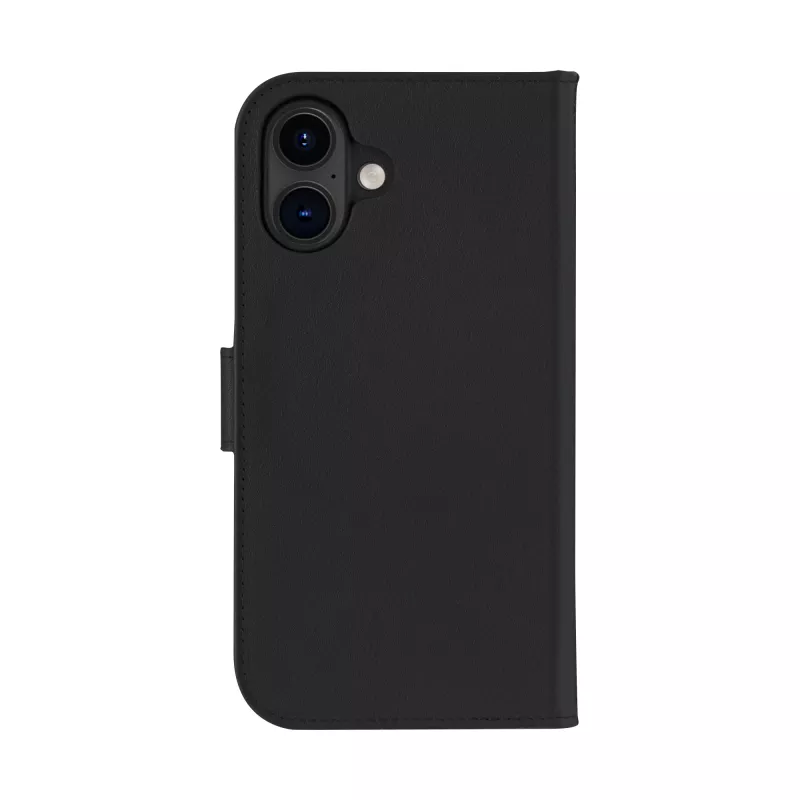 Folio leather case dbramante1928 Lynge MagSafe for iPhone 16 Plus — Black, 3 card pockets, 6.7 inch