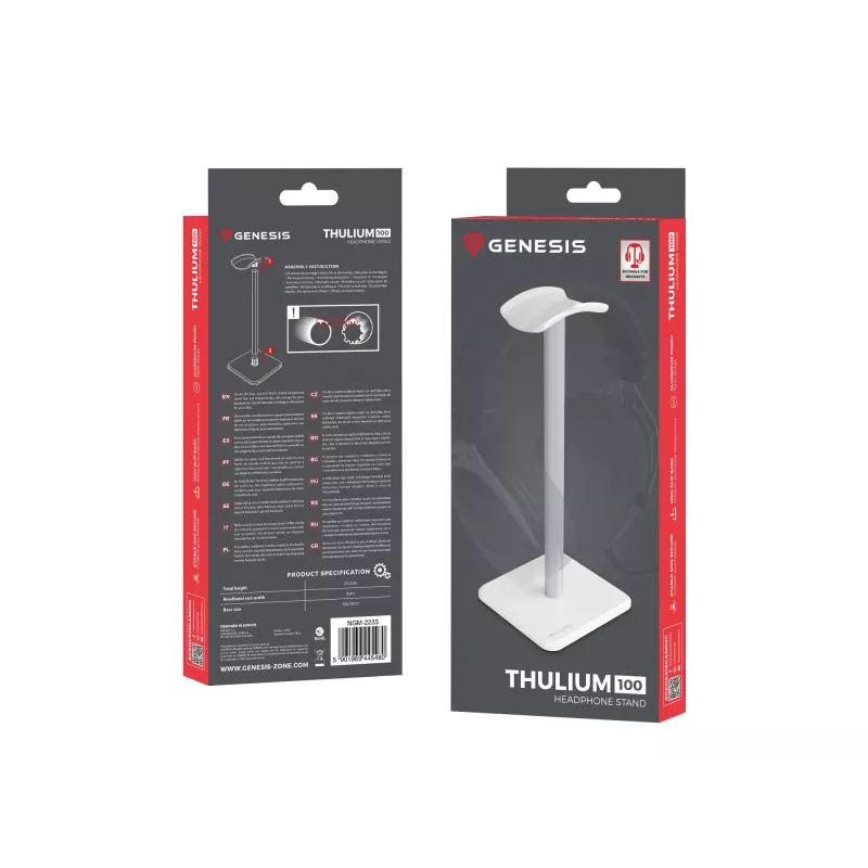 Headset stand GENESIS NGM-2233 ABS Aluminium TPU White