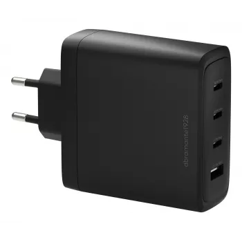 dbramante1928 re-charge IT EU wall charger — 3× USB-C (total 140W) + 1× USB-A, indoor, AC, black