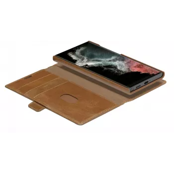 Folio case dbramante1928 Lynge for Samsung Galaxy S22 Ultra, tan, supports up to 17.3 cm (6.8 inch) screen, desktop stand
