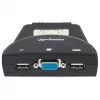 Manhattan KVM Switch Mini 2-Port, 2x USB-A, Cables included, Audio Support, Control 2x computers from one pc/mouse/screen, Black, Lifetime Warranty, Boxed