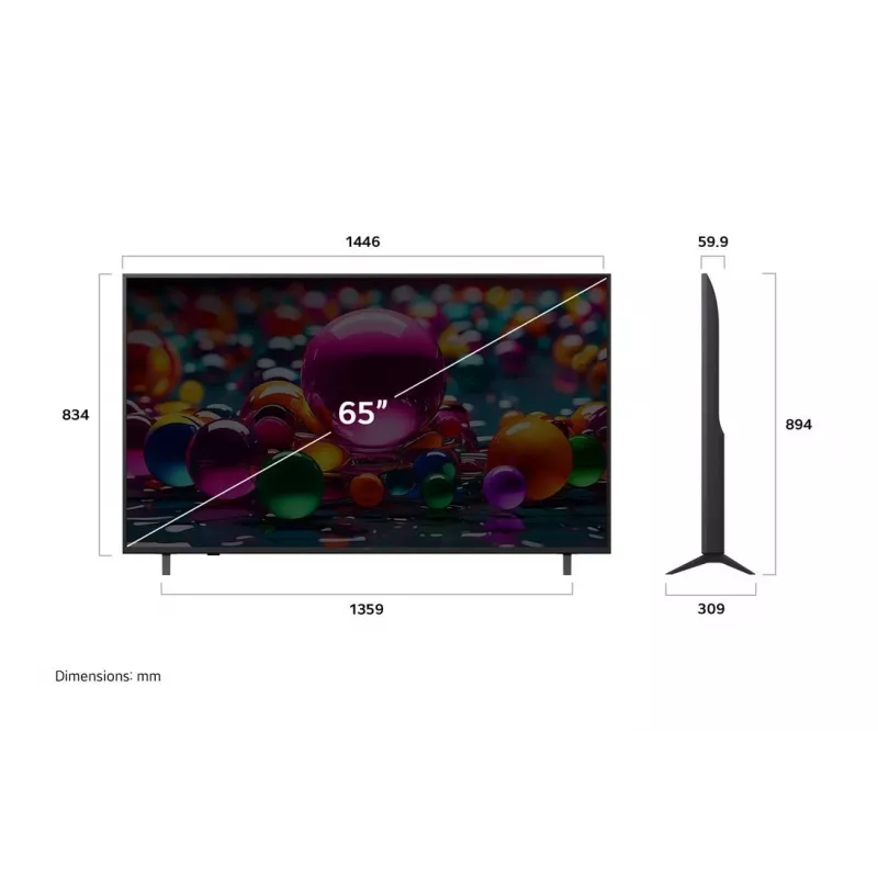 LG UHD AI 65UA75003LA TV 165.1 cm (65 inch) 4K Ultra HD Smart TV Wi-Fi Black